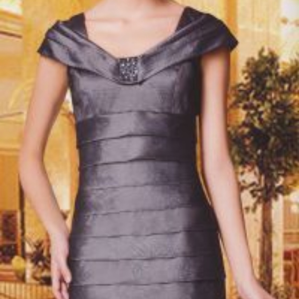 Size 12 pewter cocktail/mother of the bride dress
